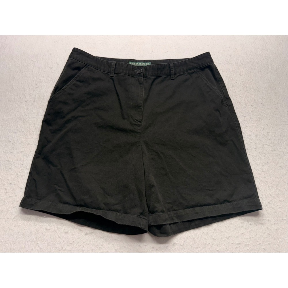 Lauren Ralph Lauren Black Cotton Chino Shorts Womens 16W Plus Size